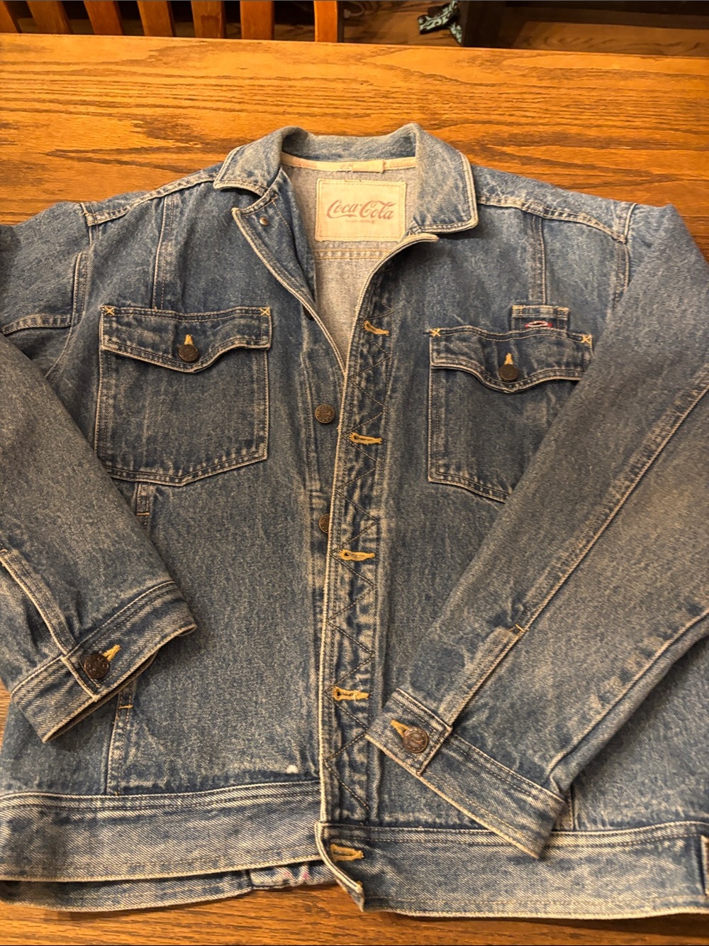 Vintage Coca Cola Denim Jacket in Medium Blue